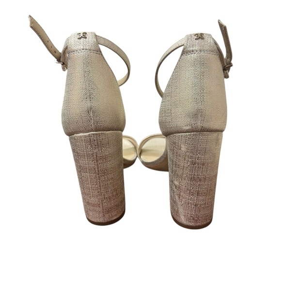 Sam Edelman Women’s Yaro Sandals Size 10.5 Metallic gold Ankle Strap Shelf pull - Picture 9 of 13